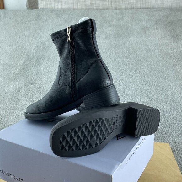 Aerosoles Women's DAZZY Ankle Boot BLACK Faux Leather 7M NWB S023 - Picture 4 of 12